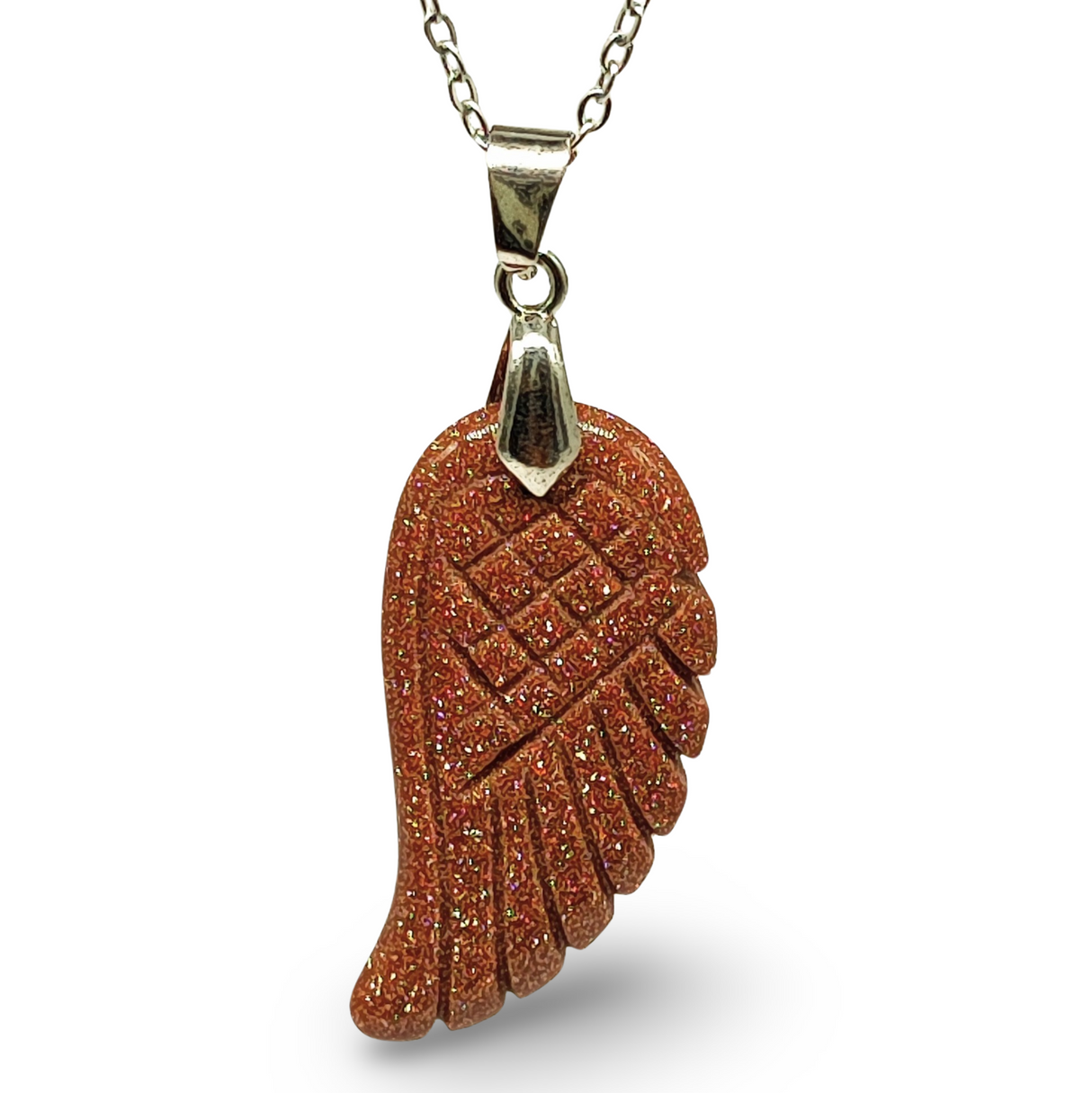 Necklace -Gemstone -Angel Wings -Goldstone