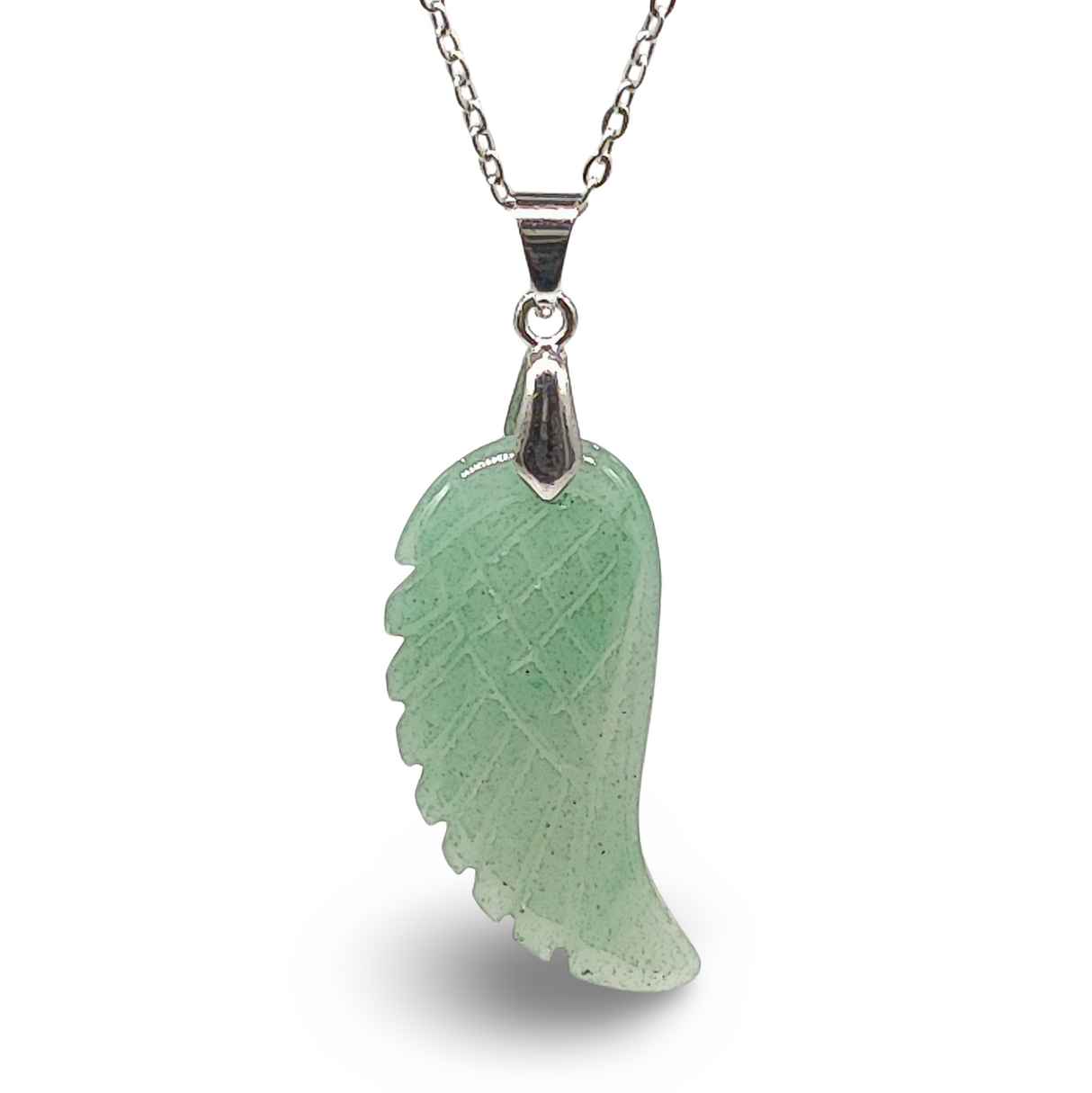 Necklace - Gemstone - Angel Wings - Green Aventurine