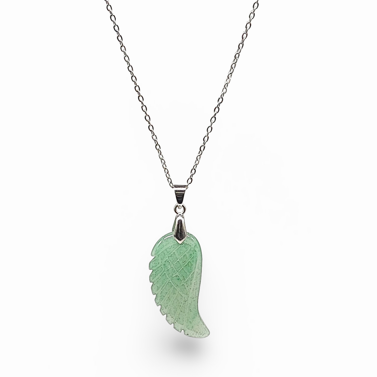 Necklace - Gemstone - Angel Wings - Green Aventurine