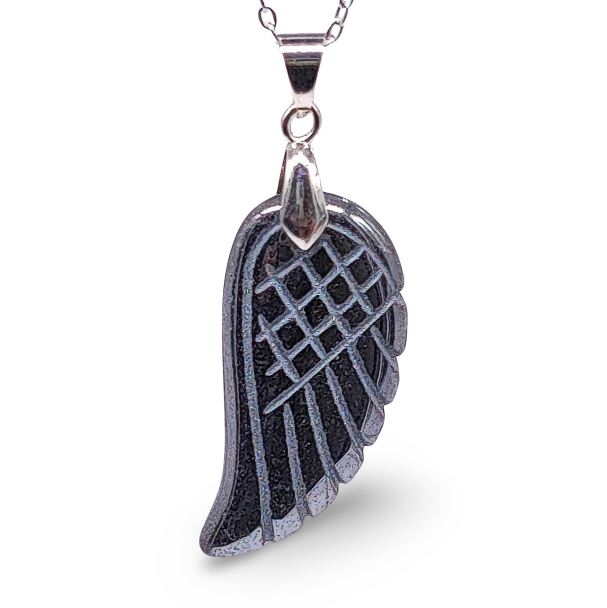 Necklace -Gemstone -Angel Wings -Hematite