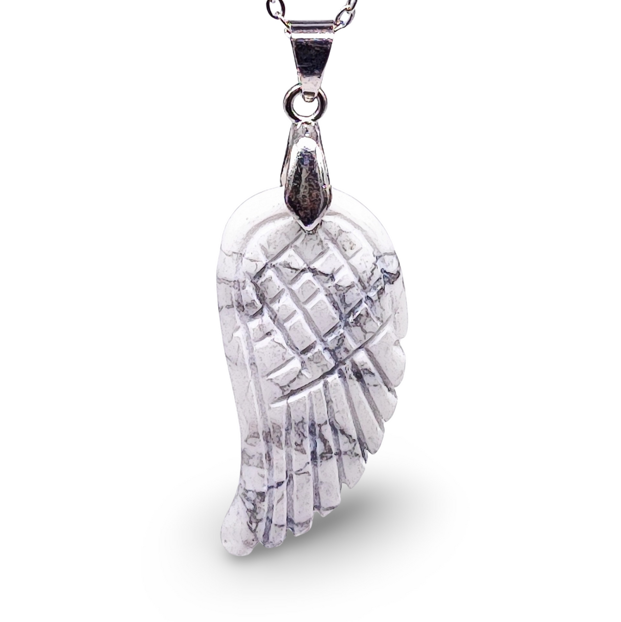 Necklace -Gemstone -Angel Wings -Howlite