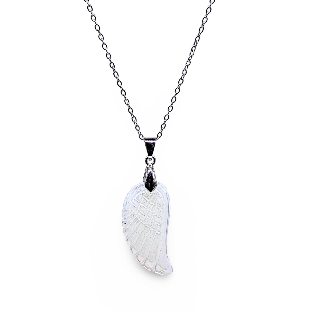 Necklace -Gemstone -Angel Wings -Opalite
