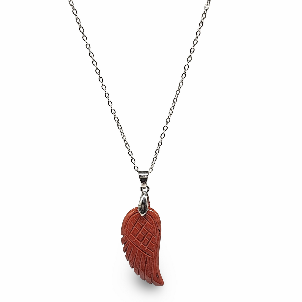 Necklace -Gemstone -Angel Wings -Red Jasper