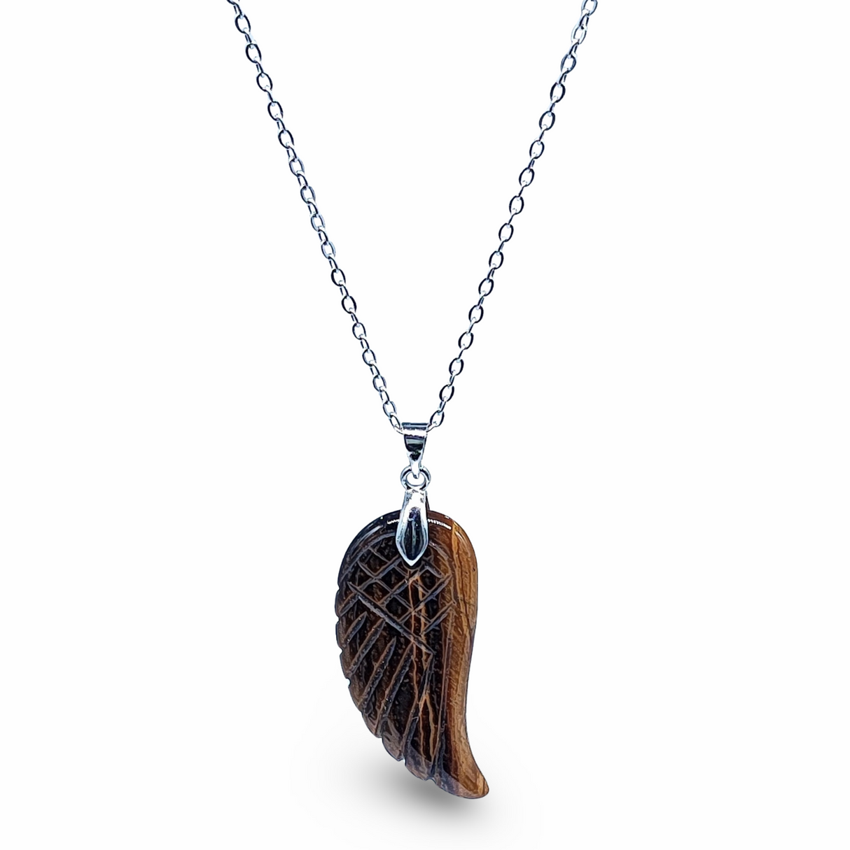 Necklace -Gemstone -Angel Wings -Tiger Eye