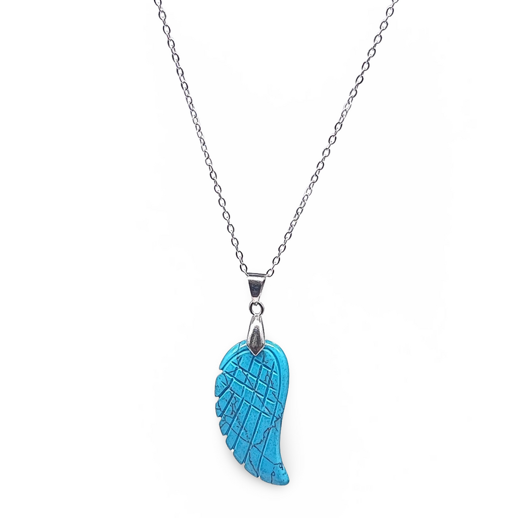 Necklace -Gemstone -Angel Wings -Turquoise