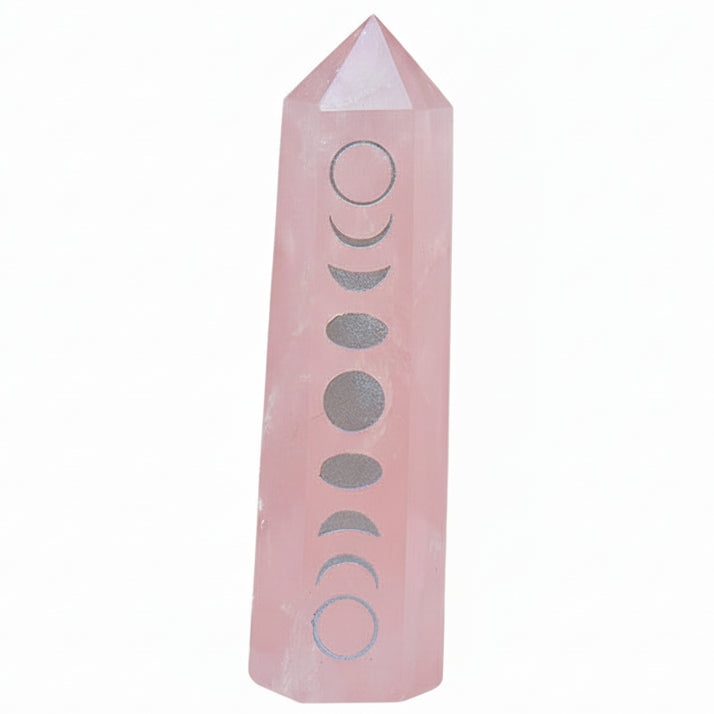 Obelisk - Rose Quartz - Moon Phase