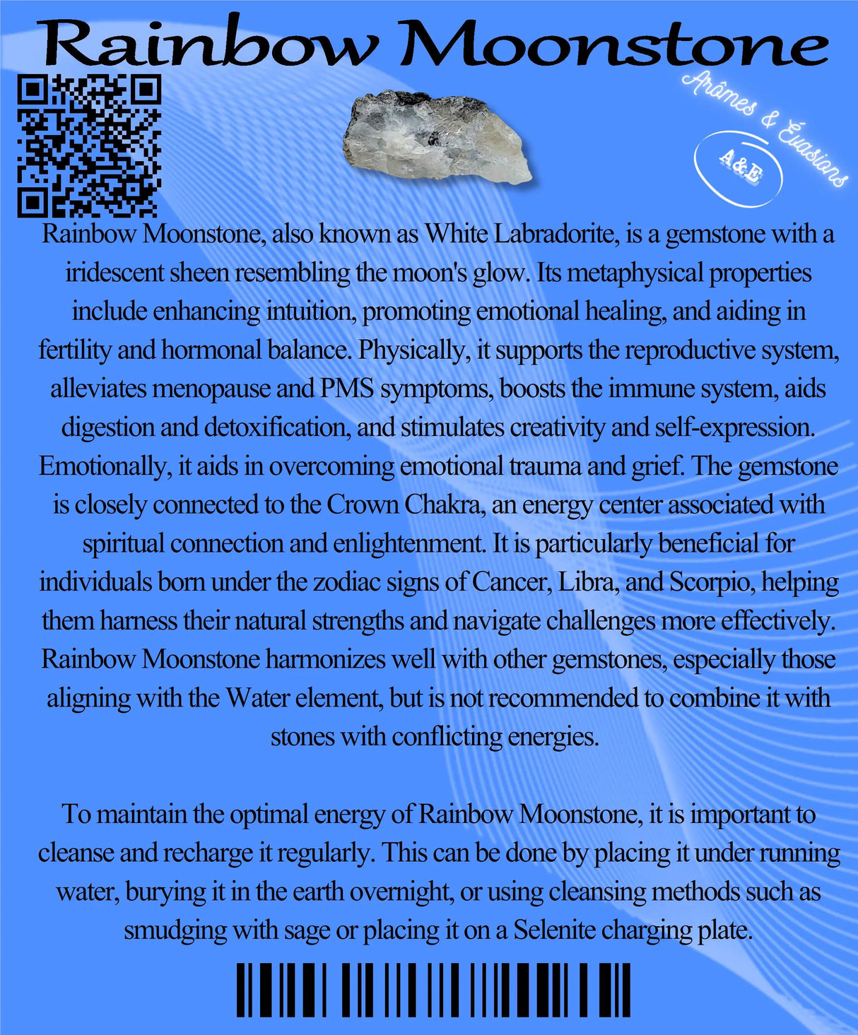 Descriptive Cards - Precious Stones & Crystals - Rainbow Moonstone