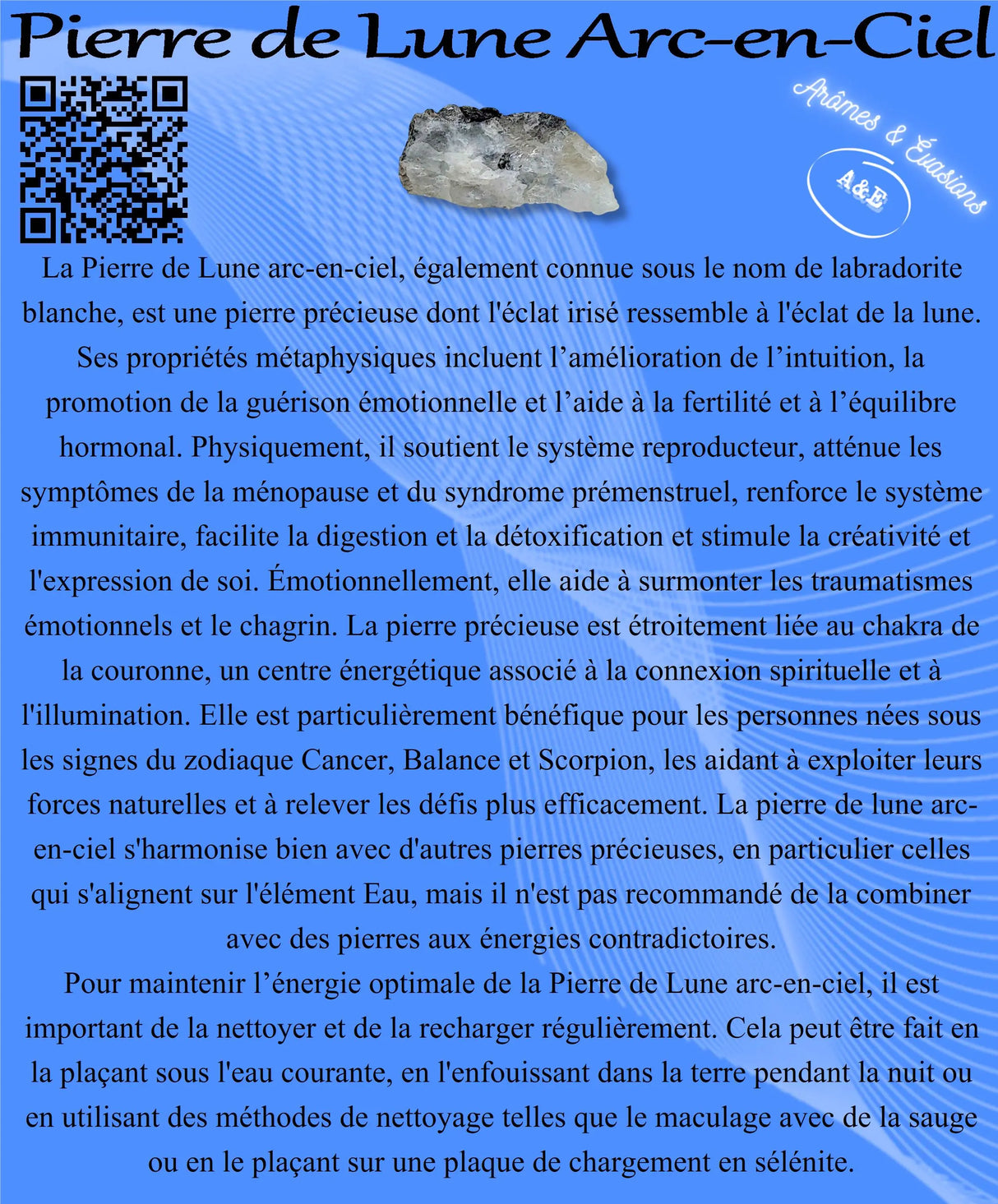 Descriptive Cards - Precious Stones & Crystals - Rainbow Moonstone