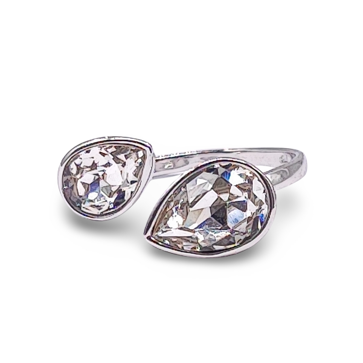 Ring - 925 Sterling Silver - Adjustable - Crystal Quartz