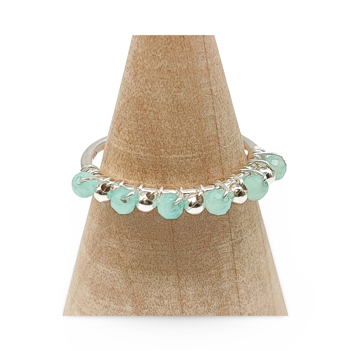 Ring -925 Sterling Silver -Natural Stone -Adjustable Amazonite