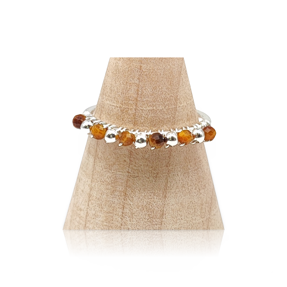 Ring -925 Sterling Silver -Natural Stone -Adjustable Tiger's Eye