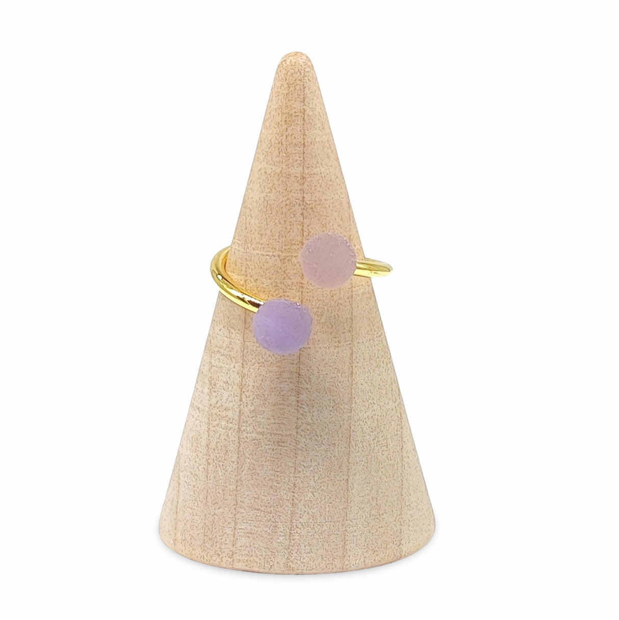 Ring -Adjustable -Open Ring -Golden -Round Agate