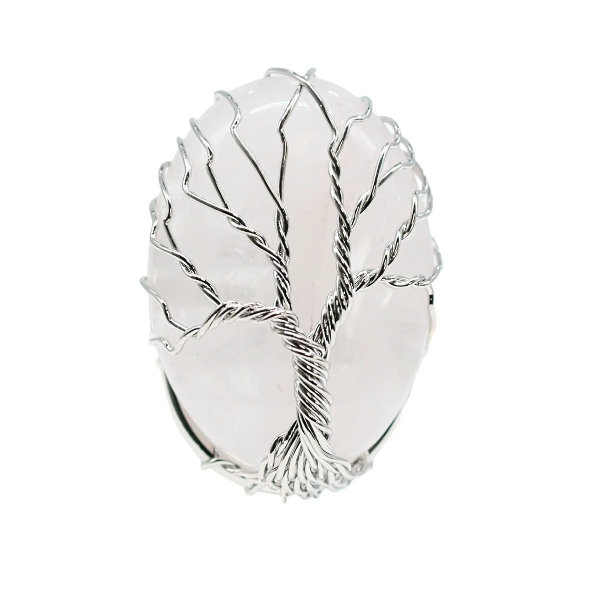 Ring - Crystal Quartz with Tree of Life - Adjustable