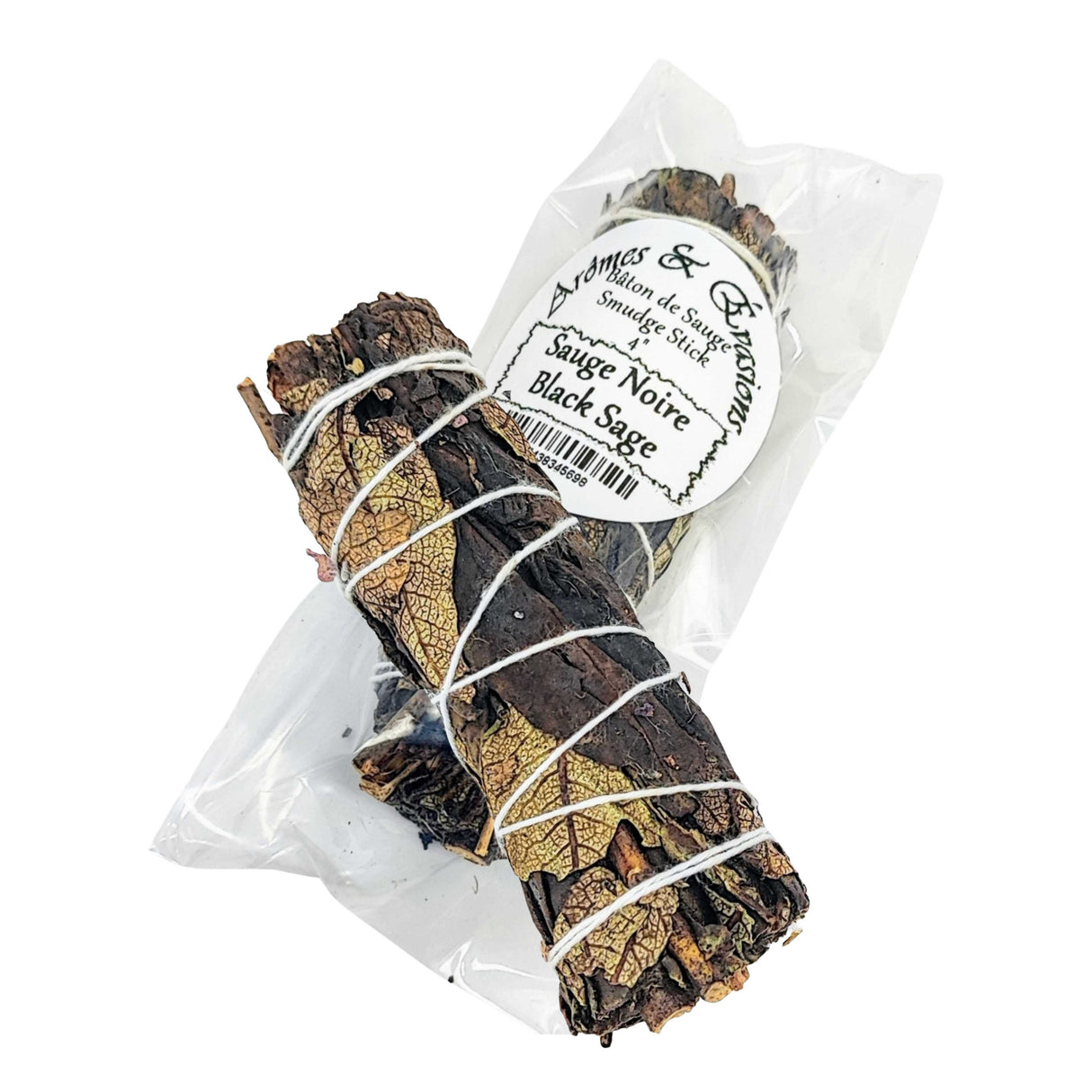 Smudging Incense Stick - White & Black Sage - 4"