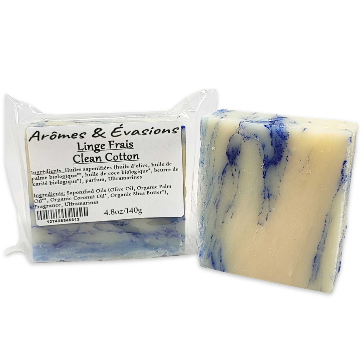 Soap Bar - Cold Process - Clean Cotton - 5.2oz