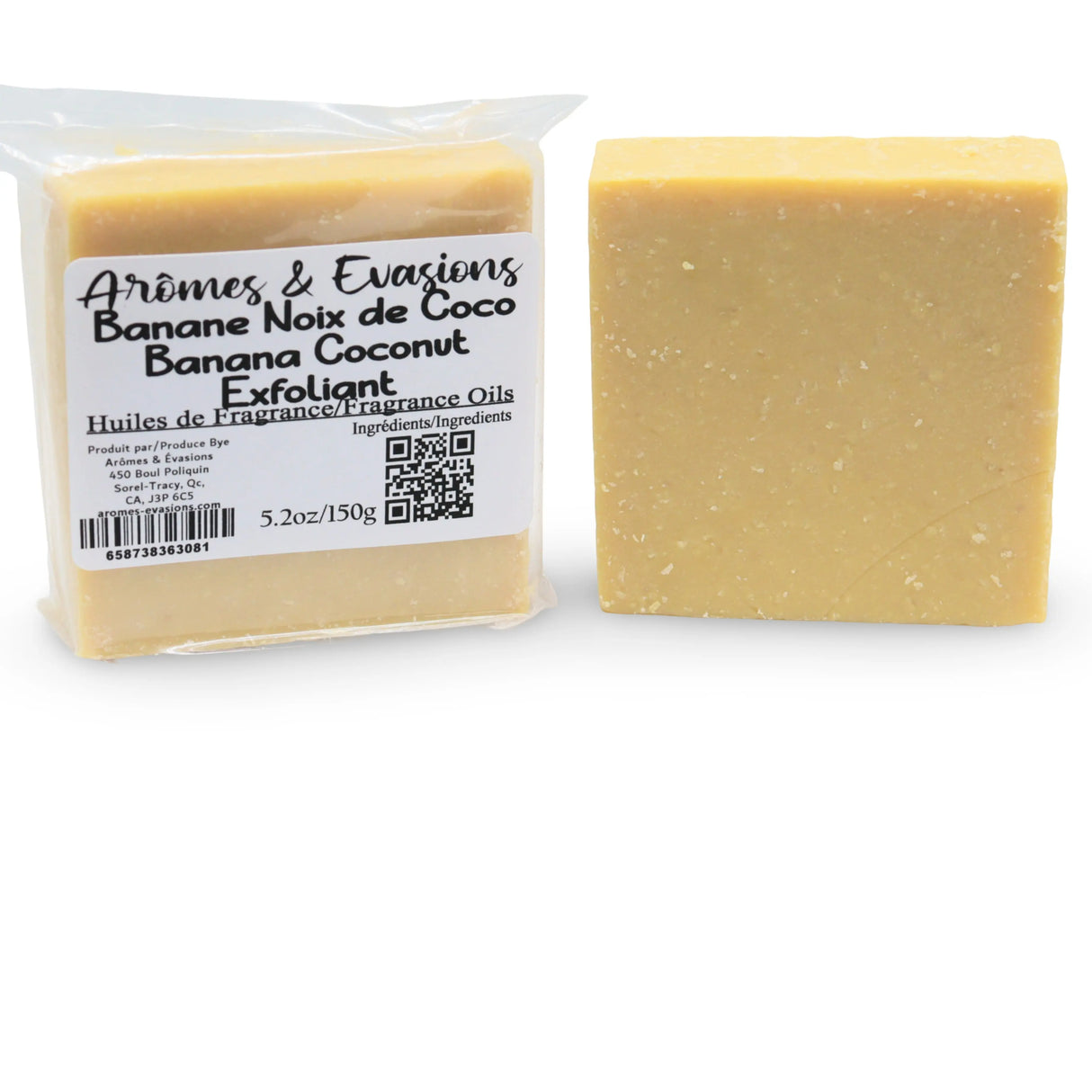 Soap Bar - Cold Process - Exfoliant - Banana Coconut