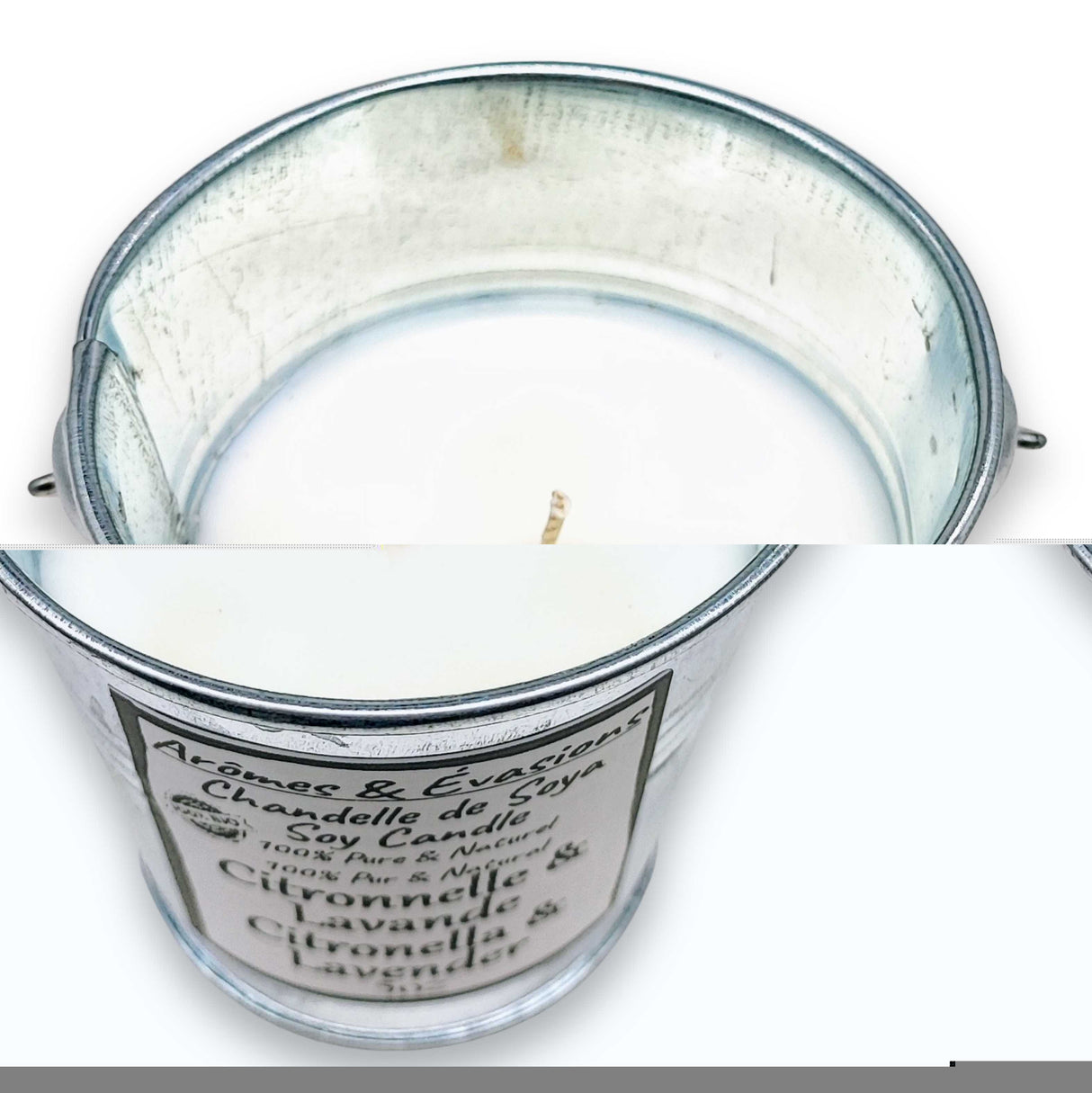 Soy Candle -Citronella & Lavender -5 oz -Metal Bucket