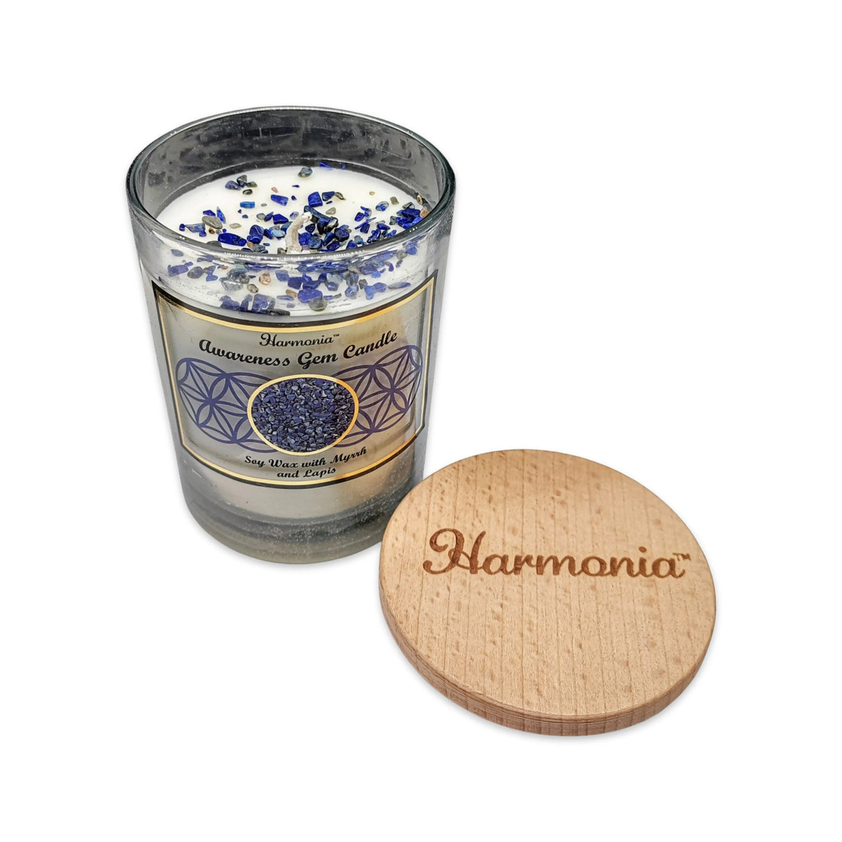 Soy Candle -Harmonia Awareness -Myrrh & Lapis Lazuli -9oz