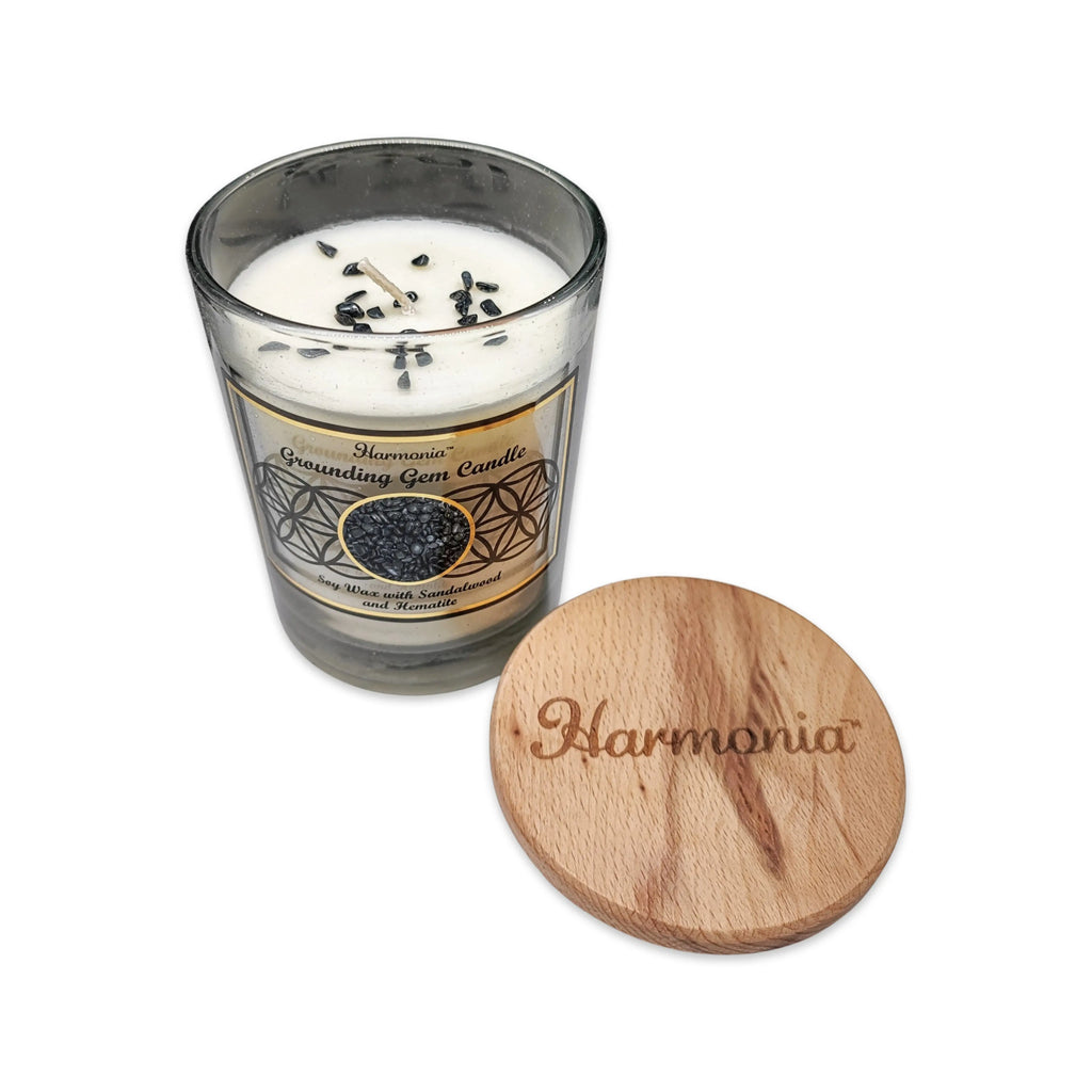 Soy Candle -Harmonia Grounding -Sandalwood & Hematite -9oz