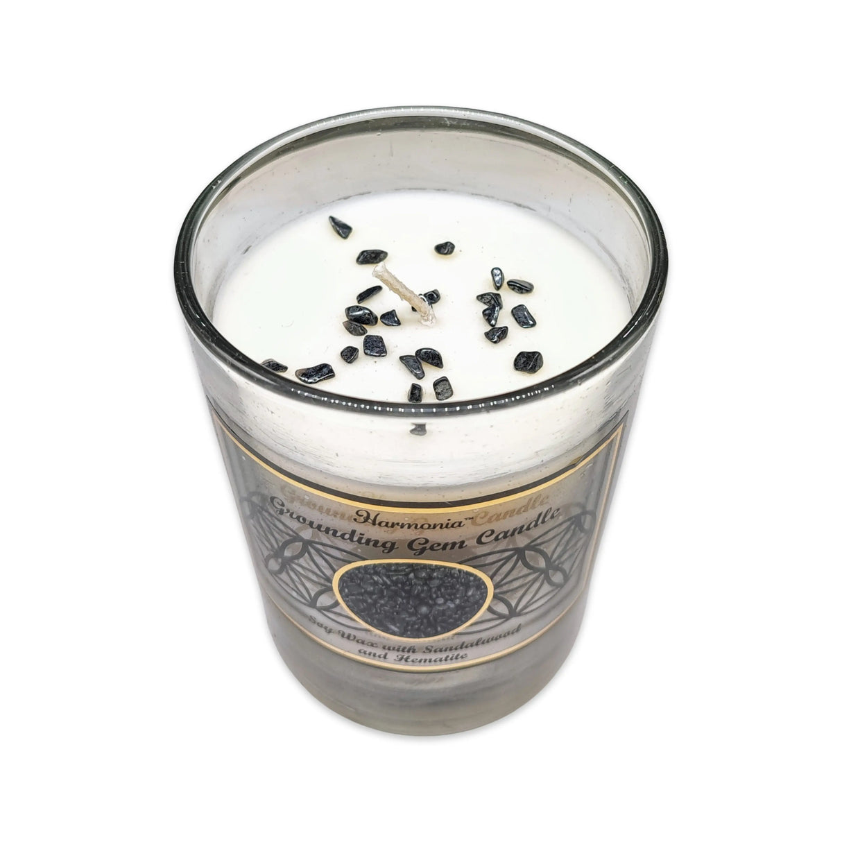 Soy Candle -Harmonia Grounding -Sandalwood & Hematite -9oz