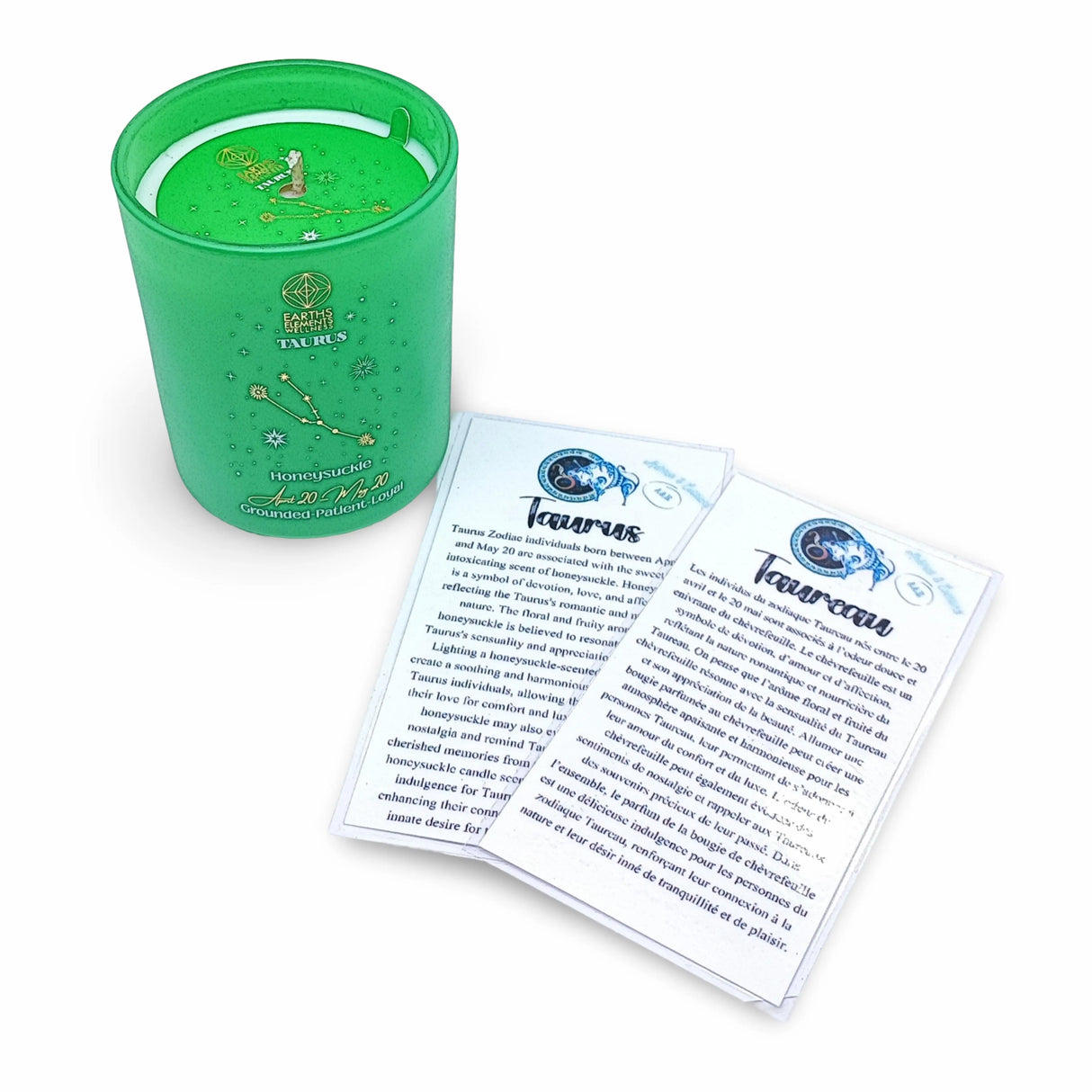 Soy Candle - Zodiac Candle Signs Set Taurus Zodiac Candle Scent: Honeysuckle