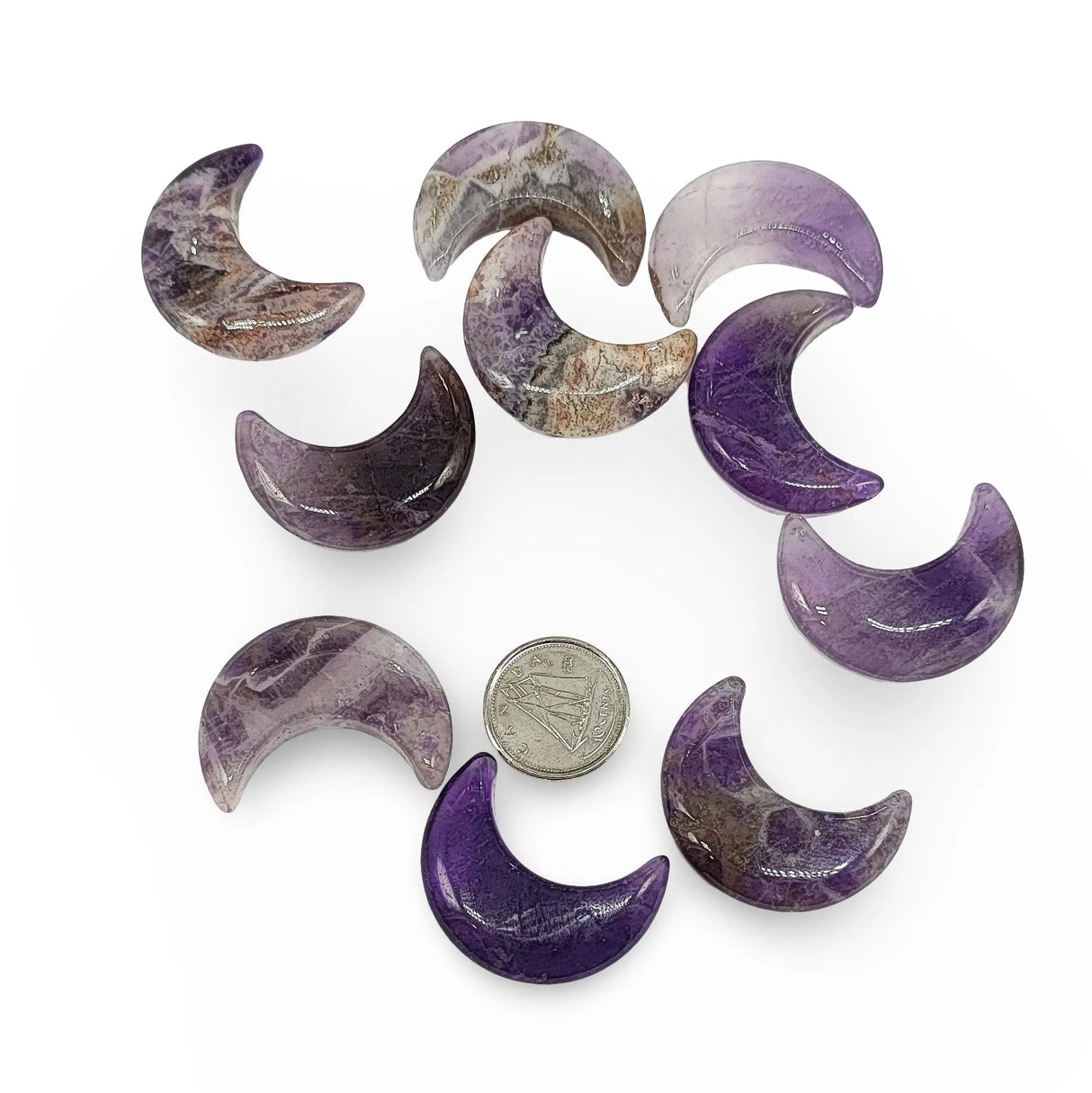 Stone - Natural Amethyst - Sculpture - Moon