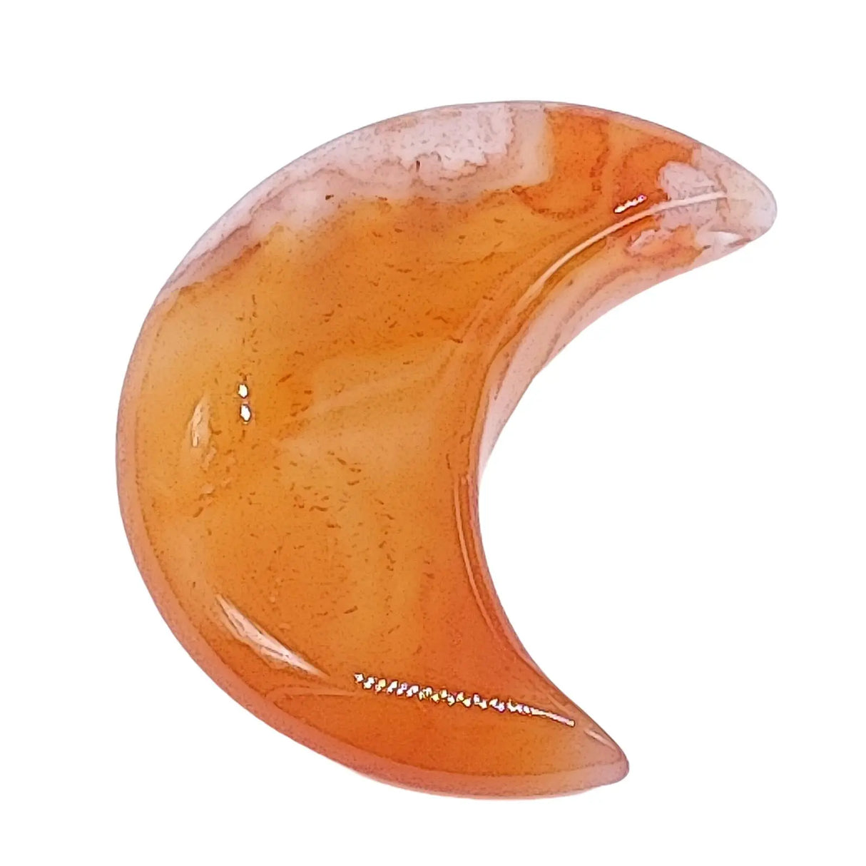 Stone - Natural Carnelian - Sculpture - Moon