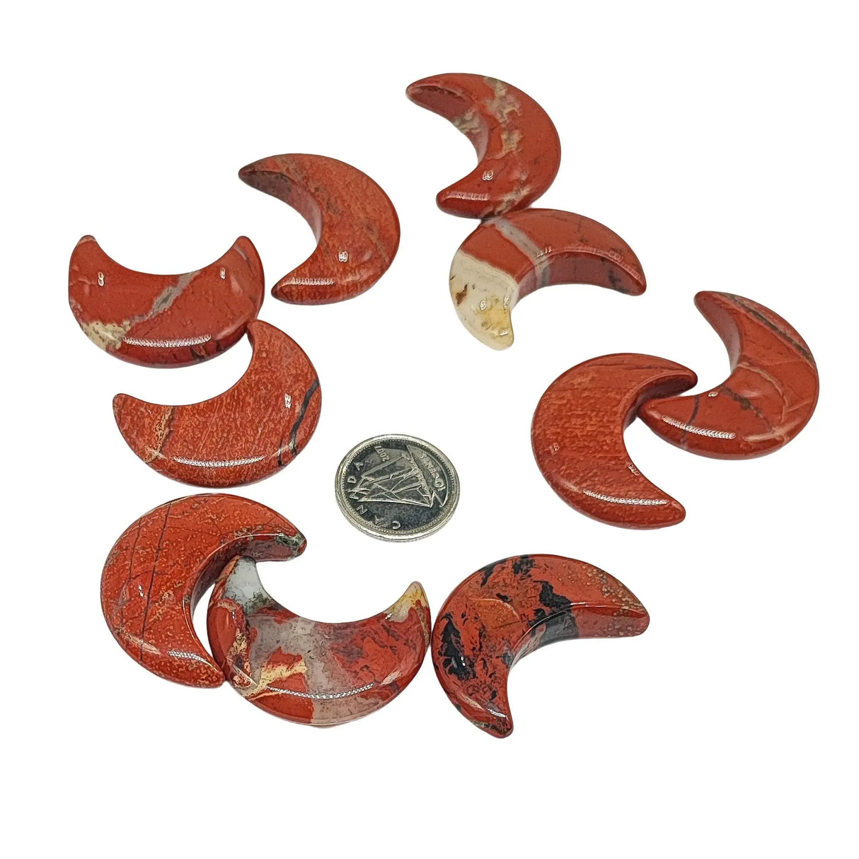 Stone -Natural Red Jasper -Sculpture -Moon