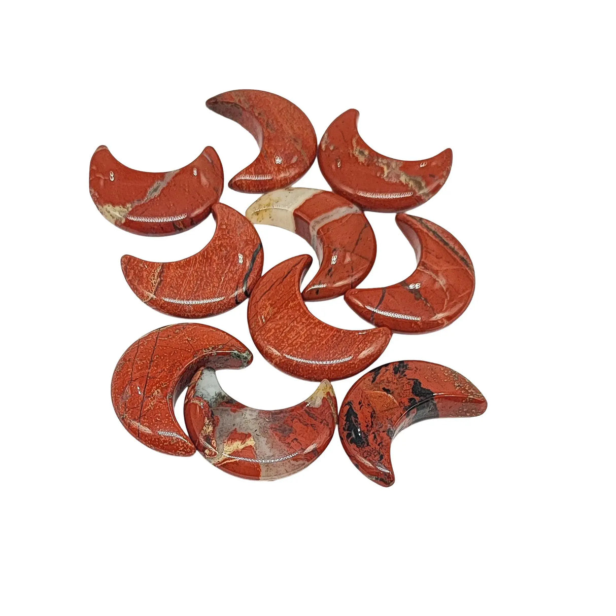 Stone -Natural Red Jasper -Sculpture -Moon