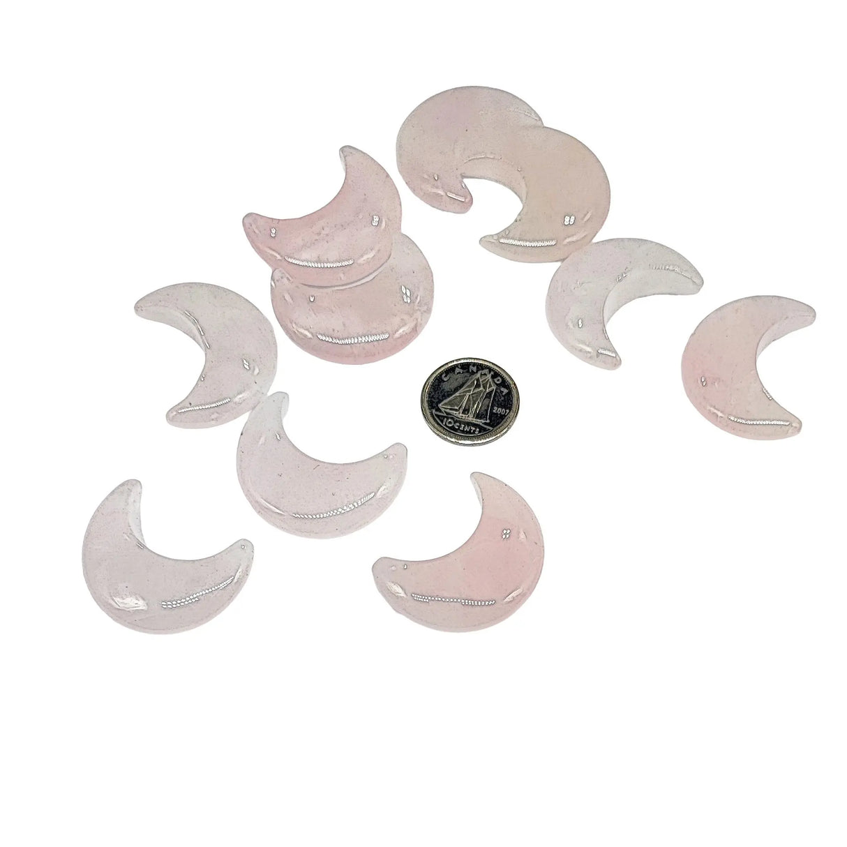 Stone -Natural Rose Quartz -Sculpture -Moon