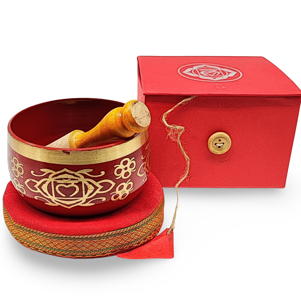 Tibetan Singing Bowl -Solid Brass -7 Chakras -4″ 1-Chakra Root - B4 Note 440HZ