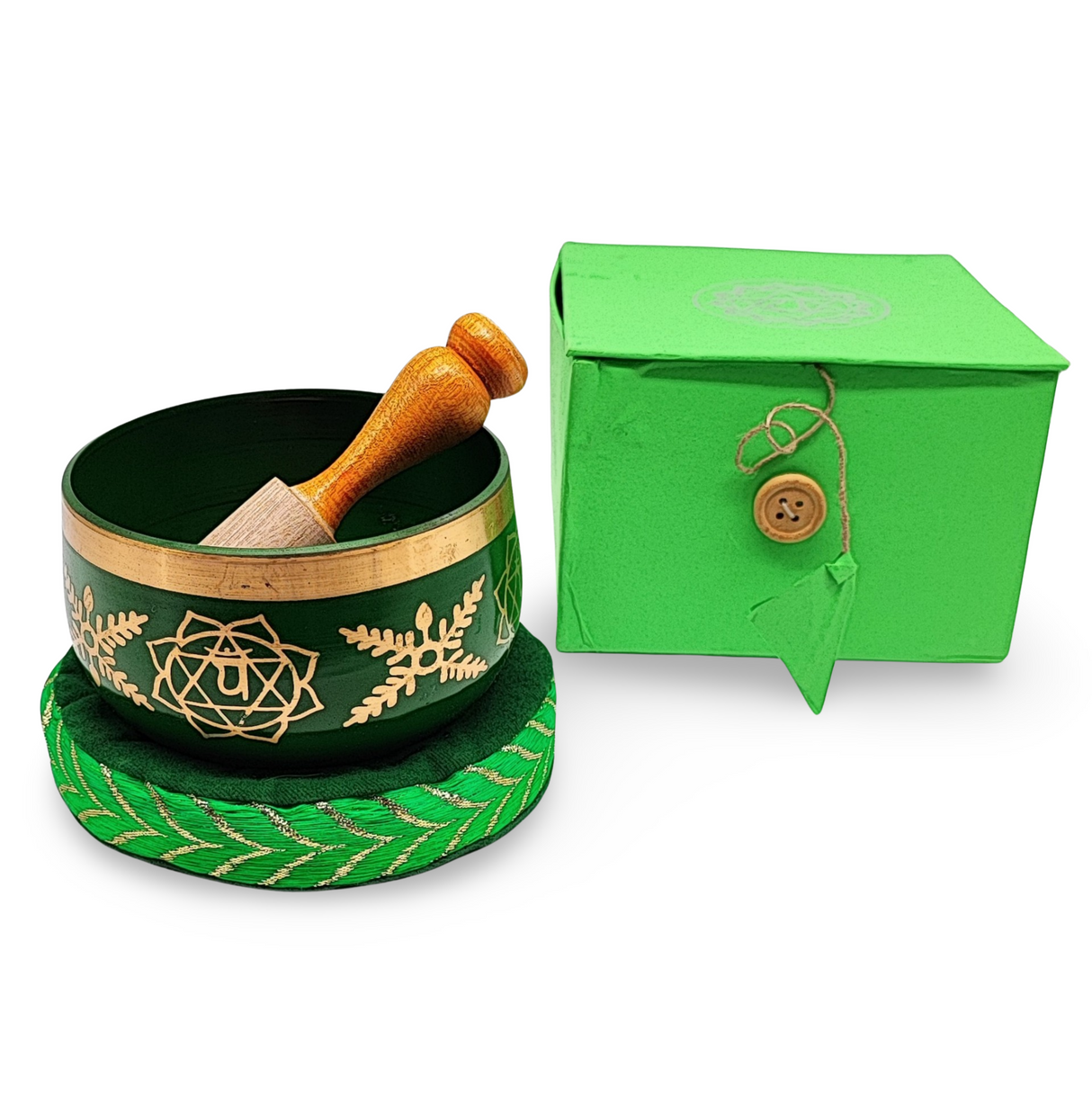 Tibetan Singing Bowl -Solid Brass -7 Chakras -4″ 4-Chakra Heart - C#5 Note 440HZ