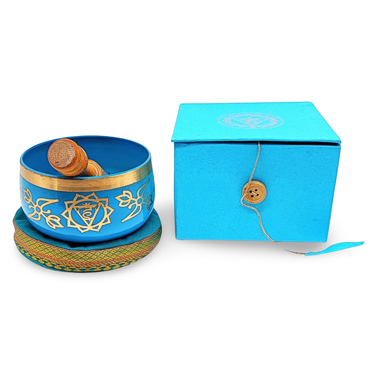 Tibetan Singing Bowl -Solid Brass -7 Chakras -4″ 5-Chakra Throat - C#5 Note 432HZ