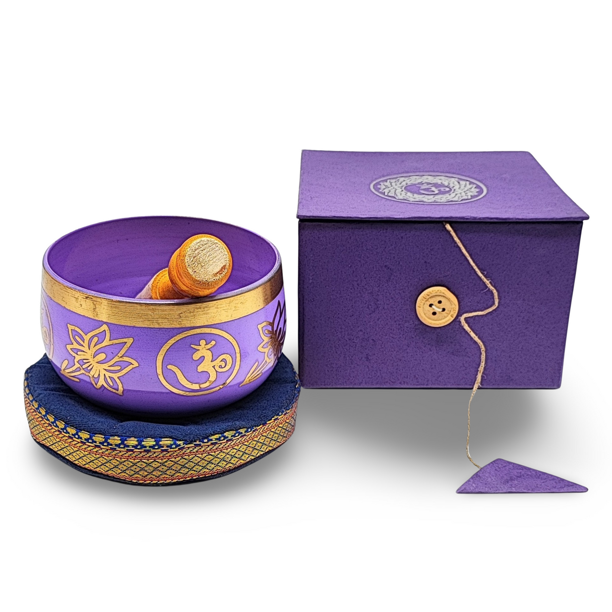 Tibetan Singing Bowl -Solid Brass -7 Chakras -4″ 7-Chakra Crown - E5 Note 440HZ