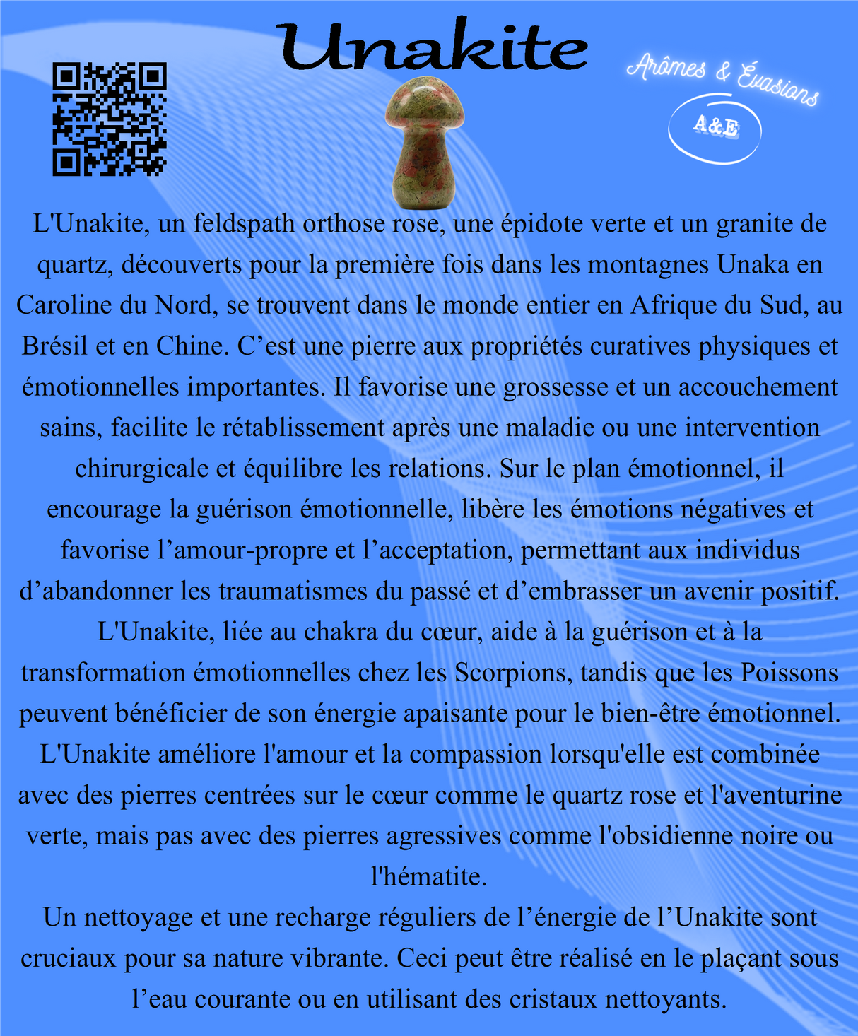 Descriptive Cards - Precious Stones & Crystals - Unakite