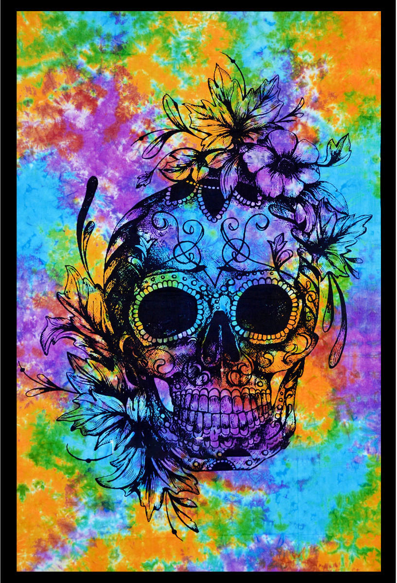 Wall Decor -Rectangular Coton Tapestry -Skull
