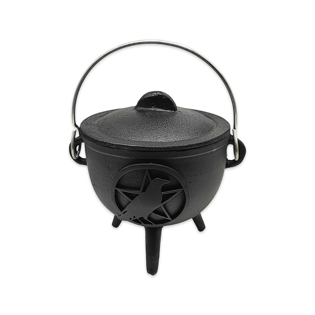 Wicca & Pagan -Cauldron -Cast Iron -Raven & Pentacle -4.5''