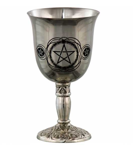 Wicca & Pagan -Chalice Stainless Steel -Pentacle
