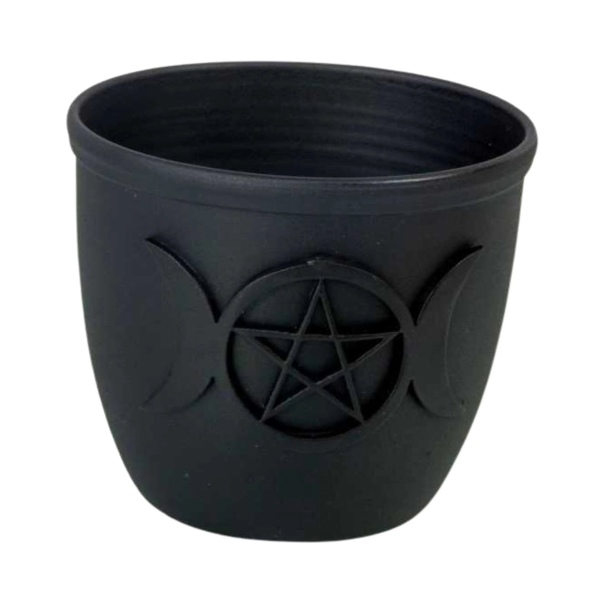 Wicca & Pagan - Mini Candle Holder - Triple Moon & Pentacle