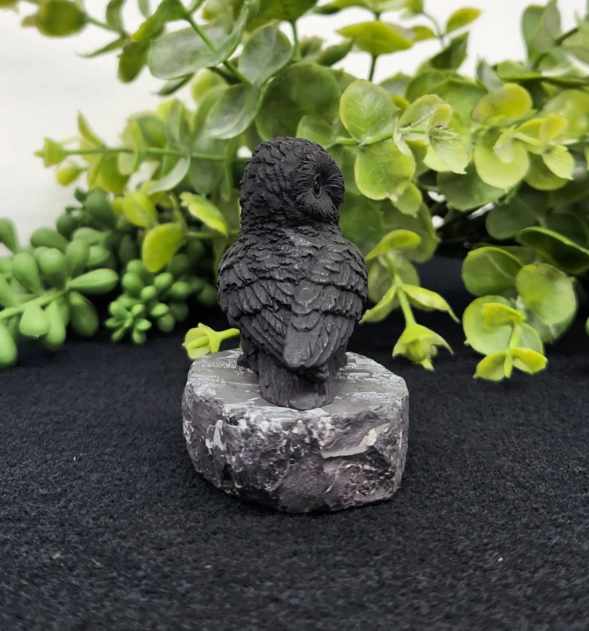 Home Decor - Shungite Sculpture - Owl Facing Sideways (2.25x1.75x2.25")