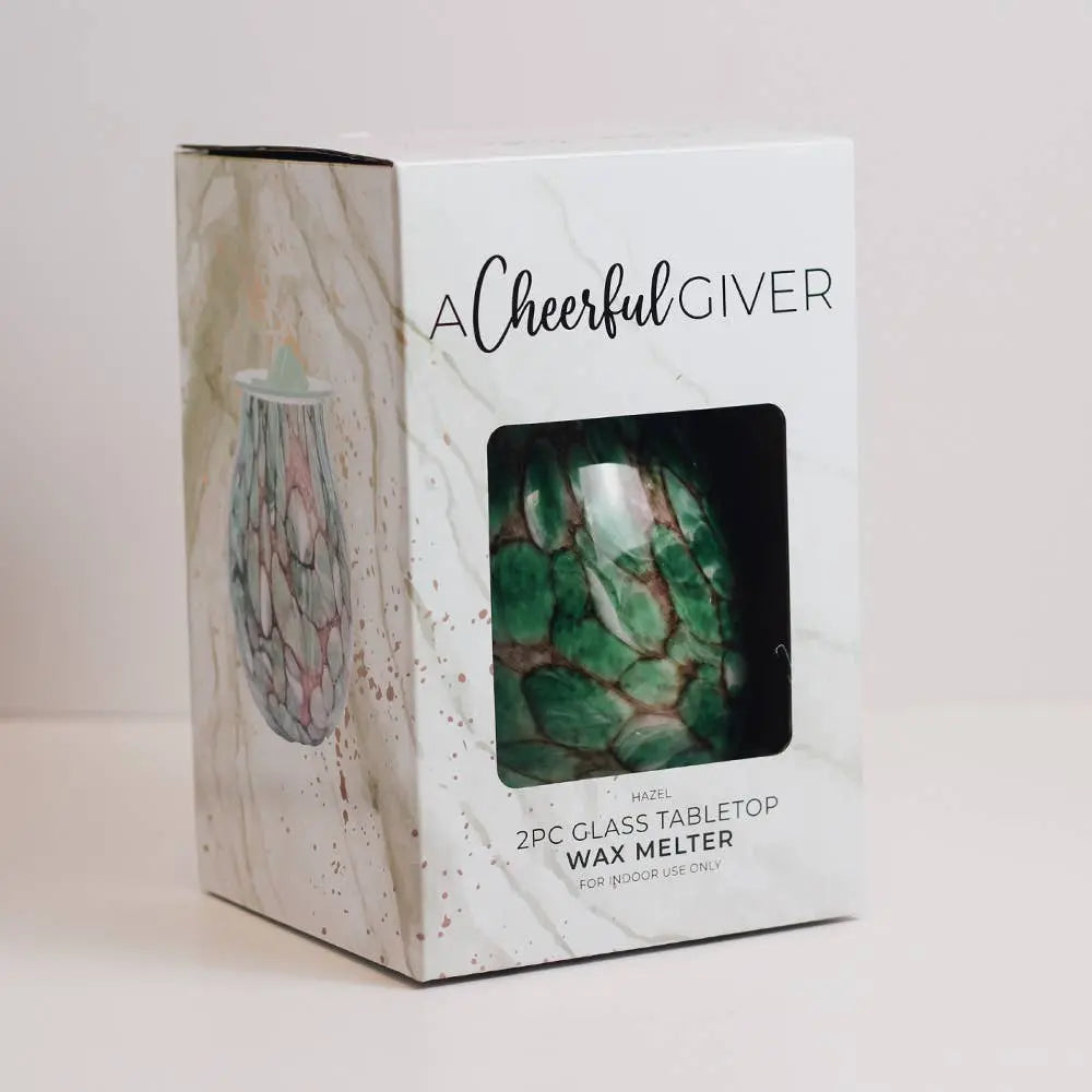 Diffuser - Electric Oil & Wax Cube Burner - Hazel Glass - Tabletop