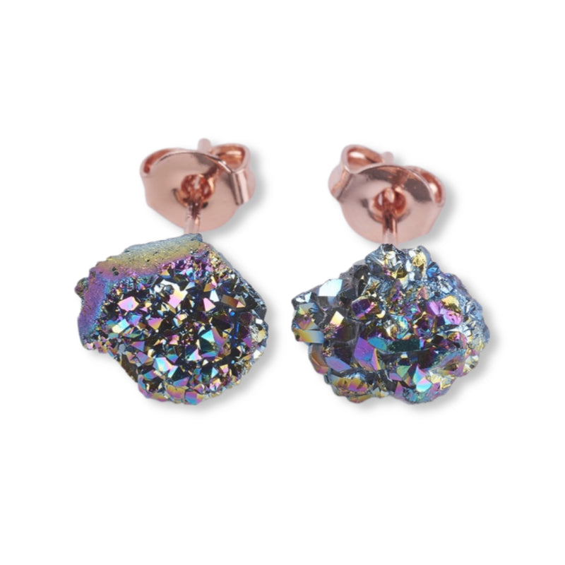 Earrings - Natural Druzy Agate