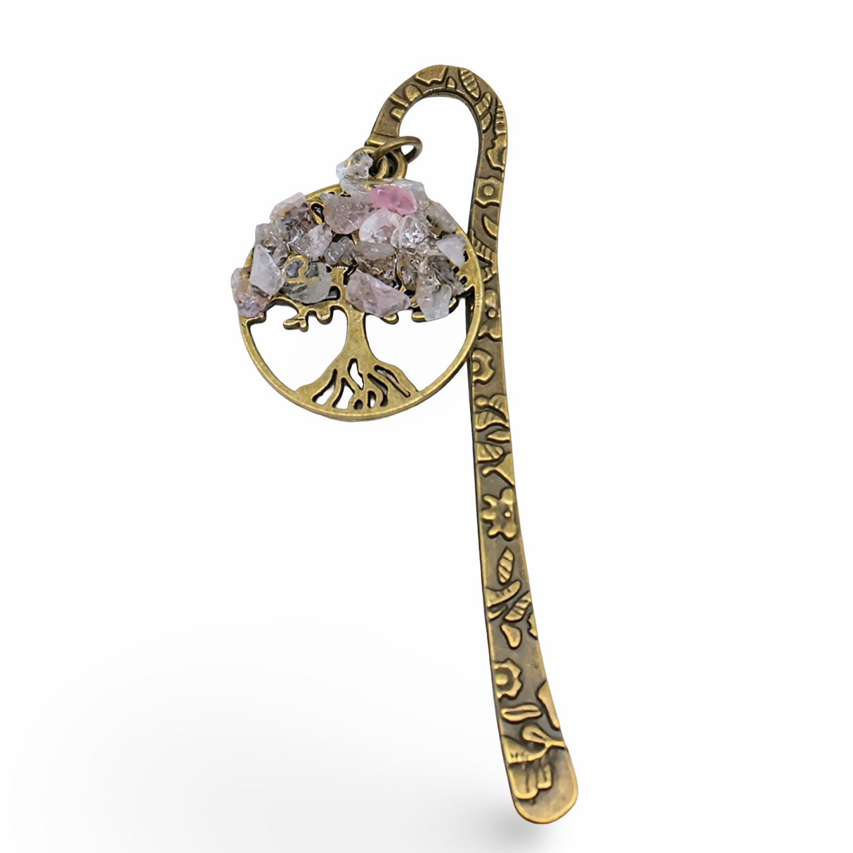 Bookmarks - Tree of Life Gemstone - Antique Bronze Rose Quartz