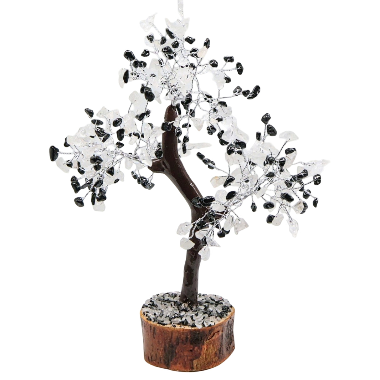 Home Decor - Gem Tree - Clear Quartz & Black Tourmaline - 9-11"H - 300 Beads