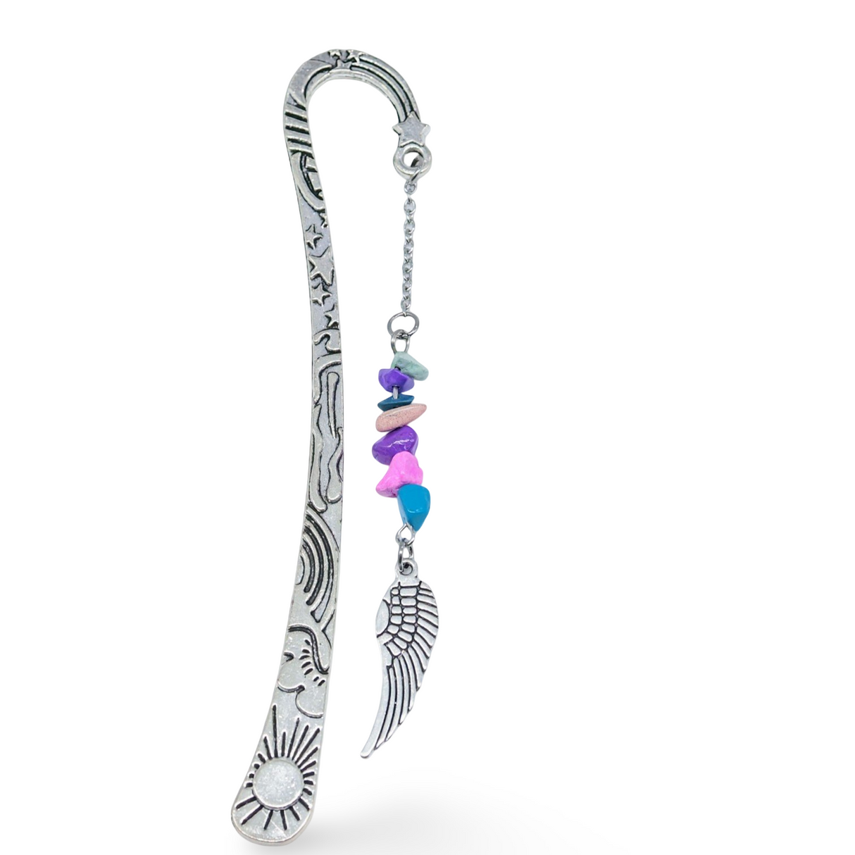 Bookmarks - Natural Gemstone Chips with Angel Wing Mixed Stones