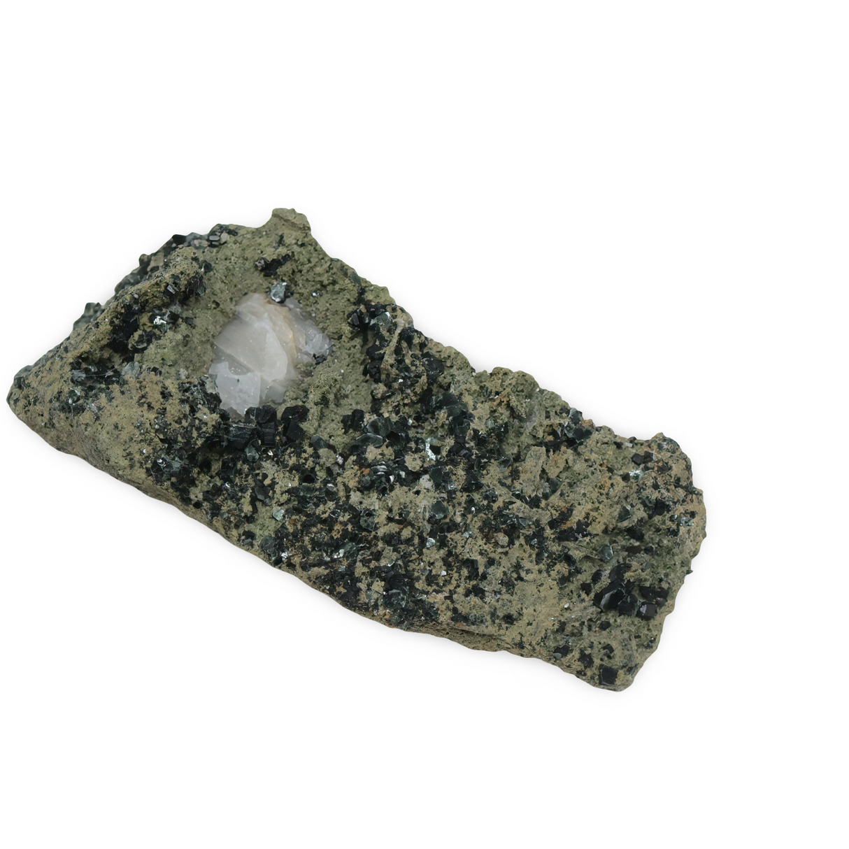 Stone - Epidote with Crystal Quartz on Matrix Specimen - Mexico - Rough - 162g