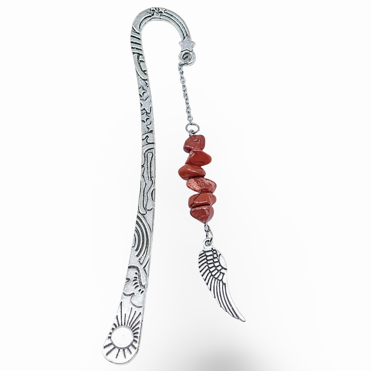 Bookmarks - Natural Gemstone Chips with Angel Wing Red Jasper
