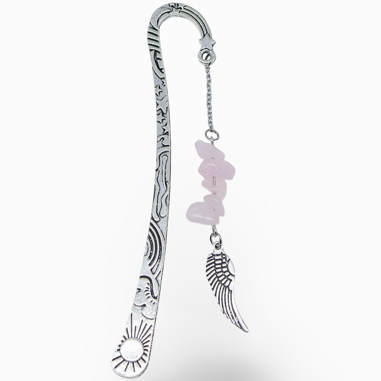 Bookmarks - Natural Gemstone Chips with Angel Wing Rose Quartz