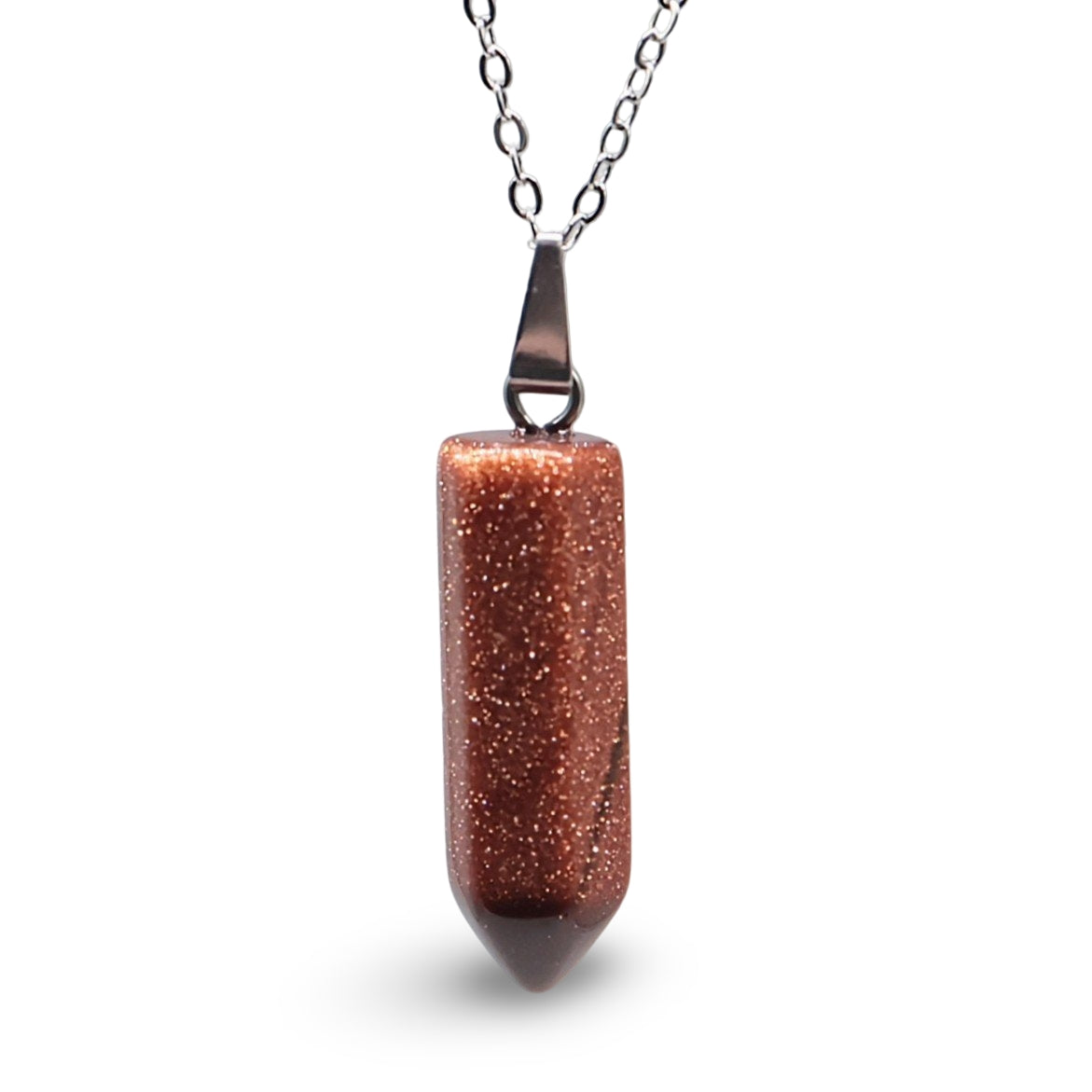 Necklace - Bullet Point - Gemstone Pendant - Goldstone