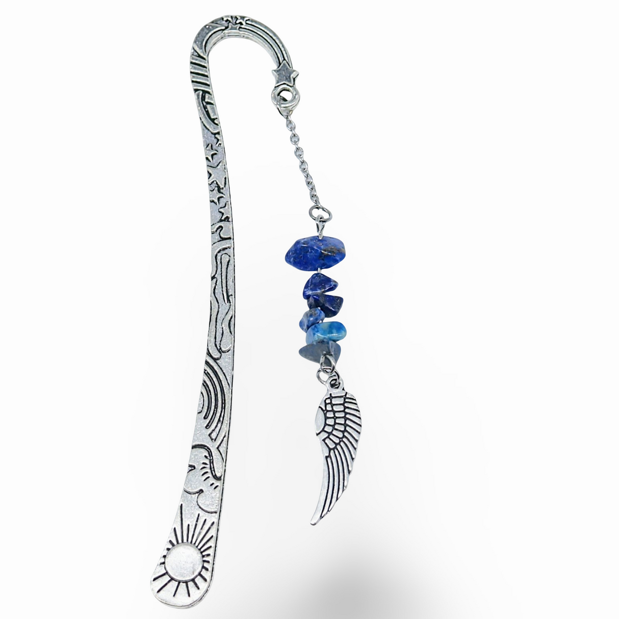 Bookmarks - Natural Gemstone Chips with Angel Wing Lapis Lazuli
